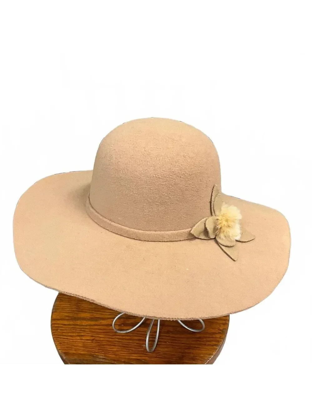 Camel Tan Wide Brim Felt Hat